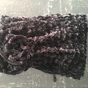 Folded black crinkle scarf
